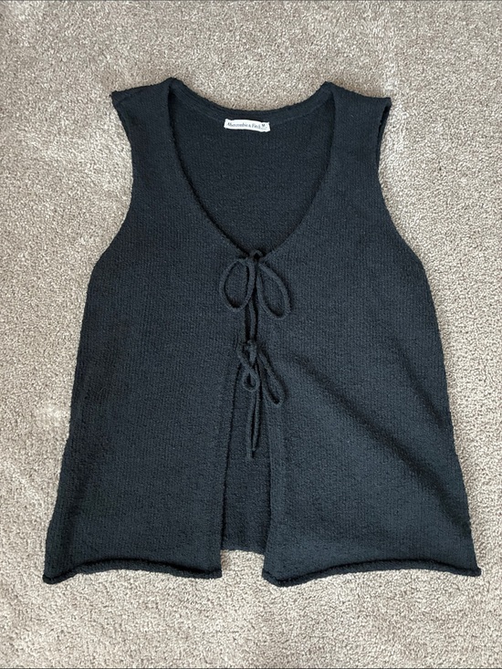 Abercrombie & Fitch Tops - Abercrombie Black Knit Tie-Front Top